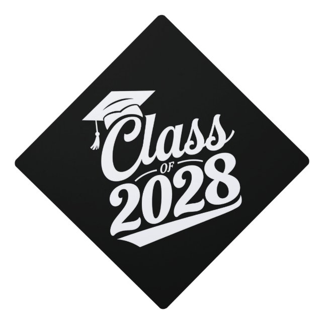 Class Of 2028 Proud Graduate Graduation Cap Topper (Front)
