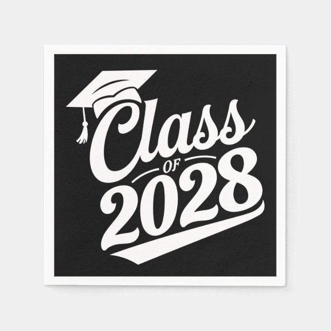 Class Of 2028 Proud Graduate Graduation Napkins (Front)