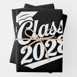 Class Of 2028 Proud Graduate Graduation Wrapping Paper Sheets
