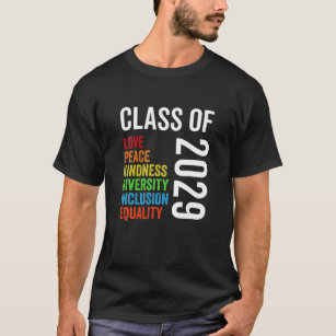 Class Of 2029 5Th Grade Graduation 2022 Love Peace T-Shirt
