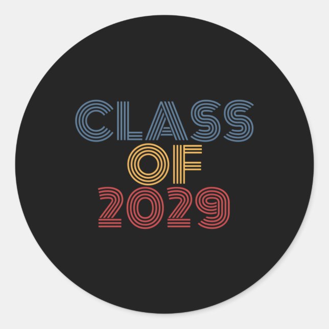 Class Of 2029 Graduation Classic Round Sticker (Front)