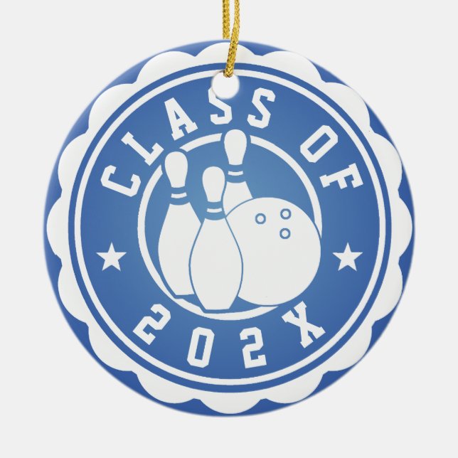 Class of 202X Bowling Team Ceramic Ornament (Front)