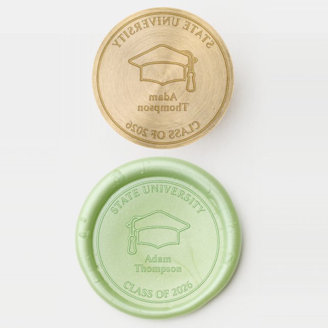 "Class of 202X" Personalized Graduation Wax Seal Stamp (Stamped)