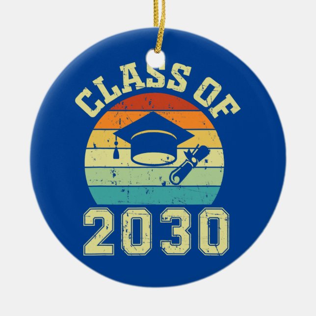 Class Of 2030 Girls Boys Teacher Graduation Ceramic Ornament (Front)
