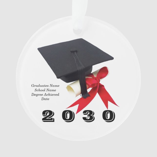 Class of 2030 Graduation Day by Janz Ornament (Front)