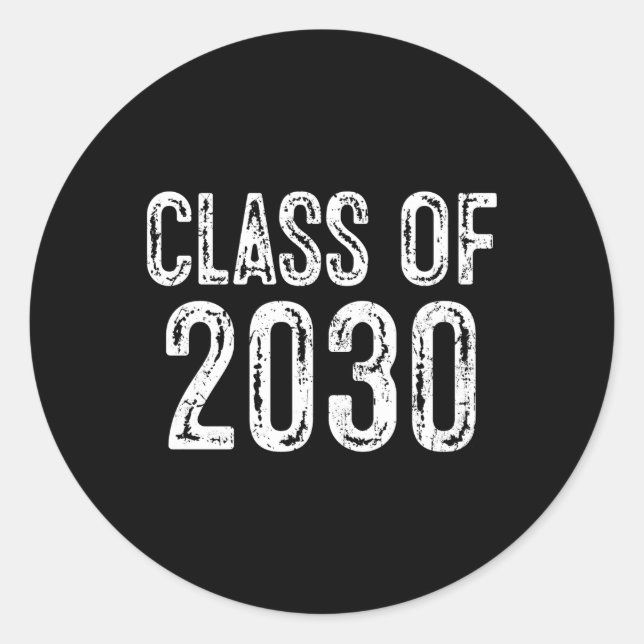 Class Of 2030 Senior Graduation Classic Round Sticker (Front)