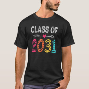 Class Of 2031 Grow With Me Graduation First Day Of T-Shirt