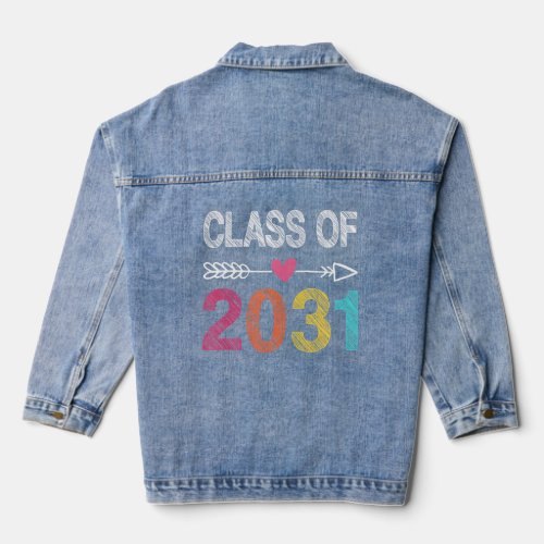 Class Of 2031  Pre K Graduate  For Mens Women Kids Denim Jacket