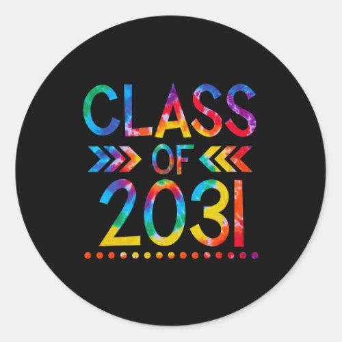Class of 2031 _ Tie dye Back to School Class of 20 Classic Round Sticker