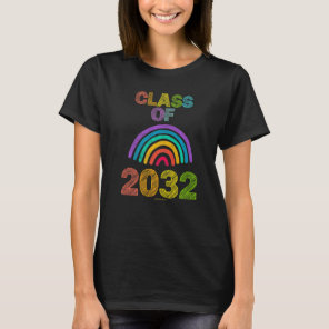 Class Of 2032 Chalk Rainbow Elementary Kindergarte T-Shirt