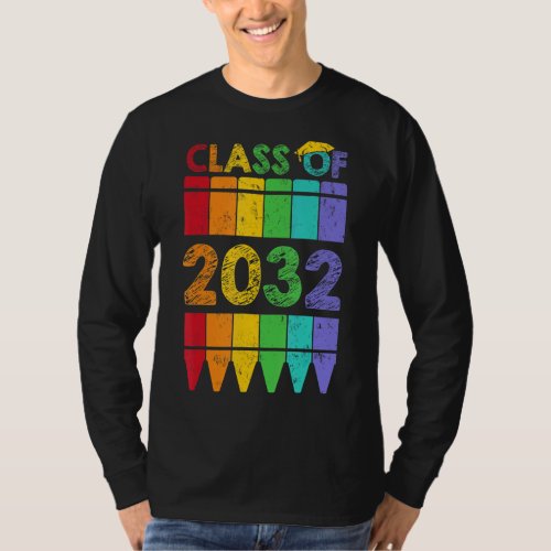 Class Of 2032 Grow With Me Graduation First Day Of T_Shirt