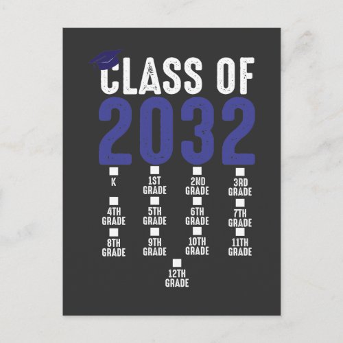 Class of 2032 _ Preschool 1th Grade until 12th Postcard