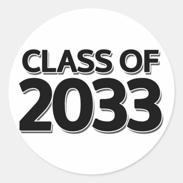 Class of 2033 classic round sticker (Front)