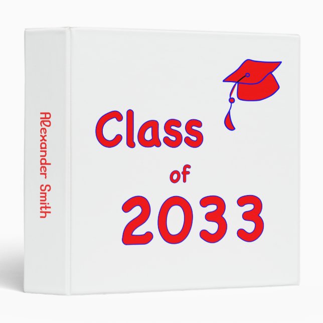 Class of 2033 Custom 3 Ring Binder (Front/Spine)