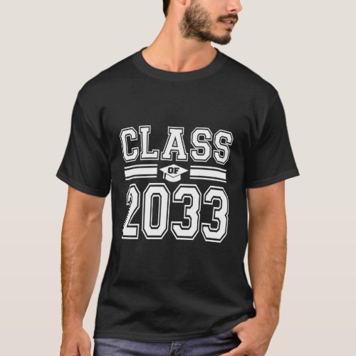 Class Of 2033 Grow With Me Graduation T_Shirt