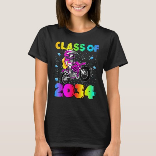 Class Of 2034 Dirt Bike Kindergarten Back To Schoo T_Shirt
