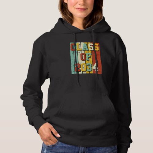 Class Of 2034 Girls Boys Vintage Retro Cute Hoodie