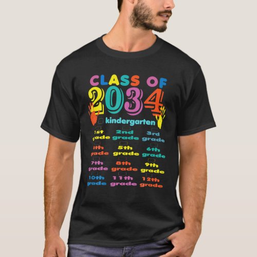 Class Of 2034 Graduate Kindergarten 2021 Grow With T_Shirt