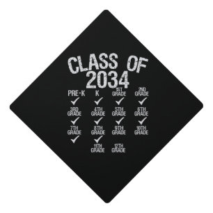 Class Of 2034 Grow With Me 8th Grade Graduation Cap Topper
