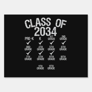 Class Of 2034 Grow With Me Graduation 5th Grade Sign