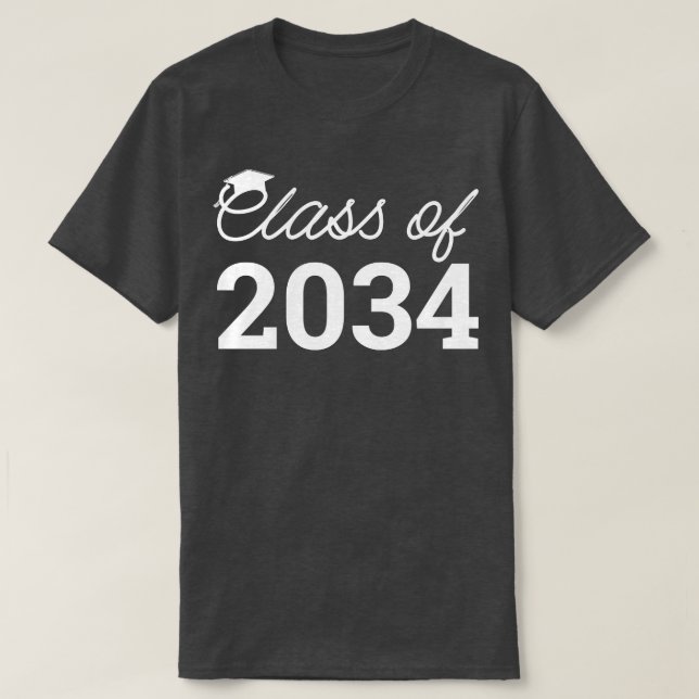 Class Of 2034 Grow With Me Graduation V T-Shirt (Design Front)
