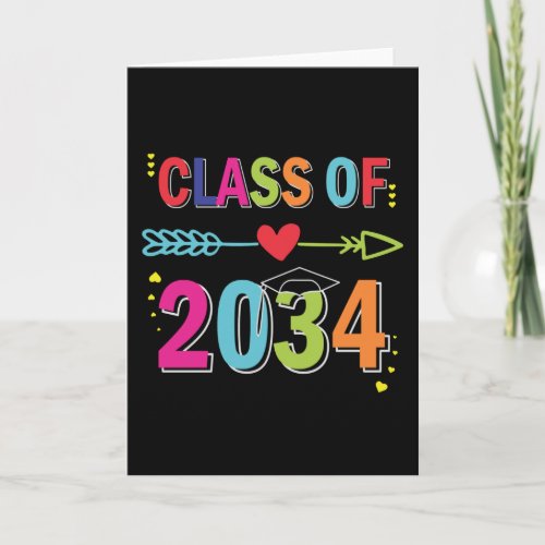 Class Of 2034 Grow With Me Kindergarten Graduation Card