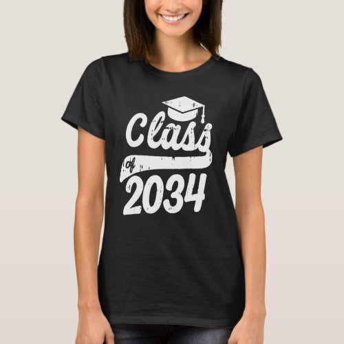 Class Of 2034 Grow With Me Kindergarten Graduation T_Shirt