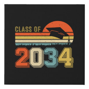 Class Of 2034 Grow With Me Pre-K Graduate Vintage Faux Canvas Print