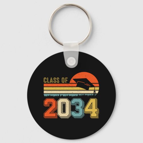 Class Of 2034 Grow With Me Pre_K Graduate Vintage Keychain