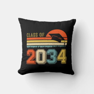 Class Of 2034 Grow With Me Pre-K Graduate Vintage Throw Pillow