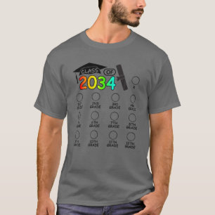 Class Of 2034 Grow With Me Space For Check-Mark K T-Shirt