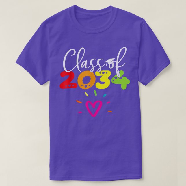 Class Of 2034 Kindergarten Grow With Me Graduate G T-Shirt (Design Front)