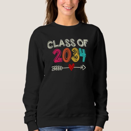 Class Of 2034 Kindergarten Grow With Me Graduation Sweatshirt