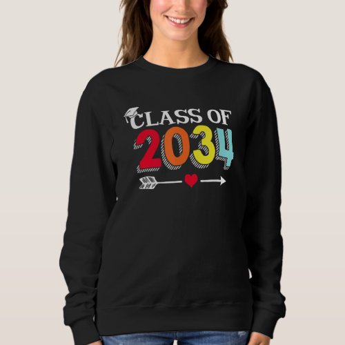 Class Of 2034 Kindergarten K 12 Arrow Grow With Me Sweatshirt