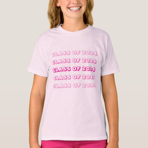 Class of 2034 Kindergarten T_Shirt Pink