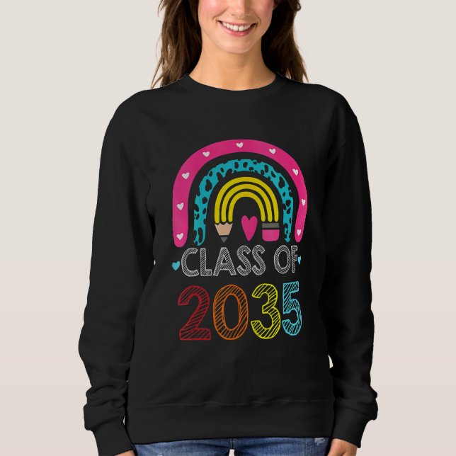 Class Of 2034 Rainbow Pink Graduate Preschool Kind Sweatshirt (Front)