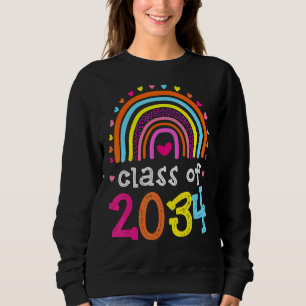 Class Of 2034 Rainbow Pink Graduate Preschool Kind Sweatshirt