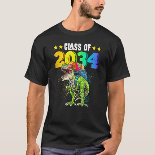 Class Of 2034 Rex Dinosaur Kindergarten Back To Sc T_Shirt