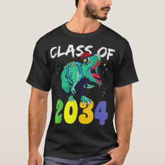 Class of 2034 T Re Dino Grow With Me Kindergarten T-Shirt