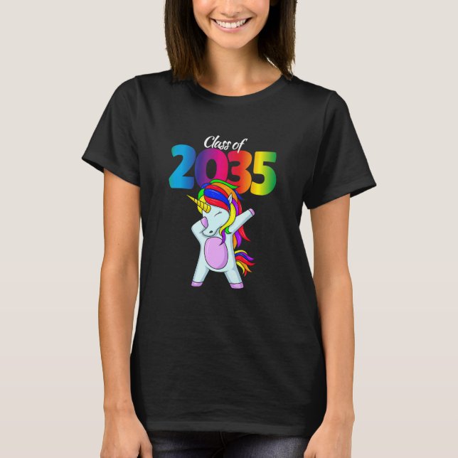Class Of 2035 Dabbing Unicorn Back To School Kinde T-Shirt (Front)