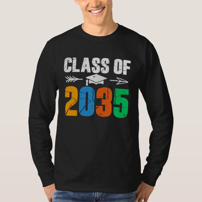 Class of 2035 First Day of School Graduation T-Shirt (Front)