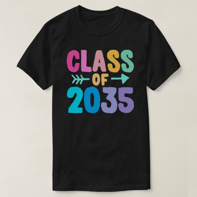 Class of 2035 Graduation Grow With Me T-Shirt (Design Front)