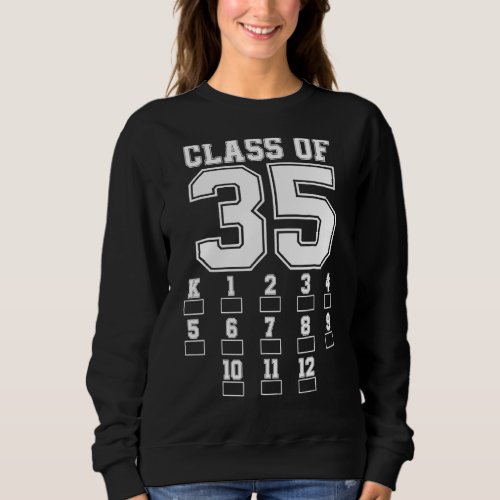 Class Of 2035 Grow With Me Back To School Checkmar Sweatshirt