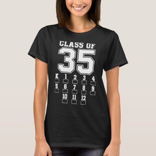 Class Of 2035 Grow With Me Back To School Checkmar T_Shirt
