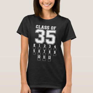 Class Of 2035 Grow With Me Back To School Checkmar T-Shirt