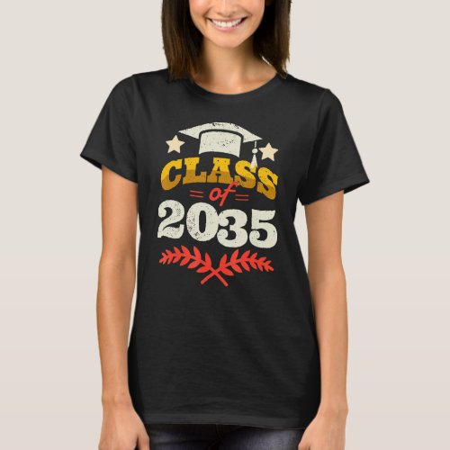 Class of 2035 Grow With Me First Day of School Gra T_Shirt