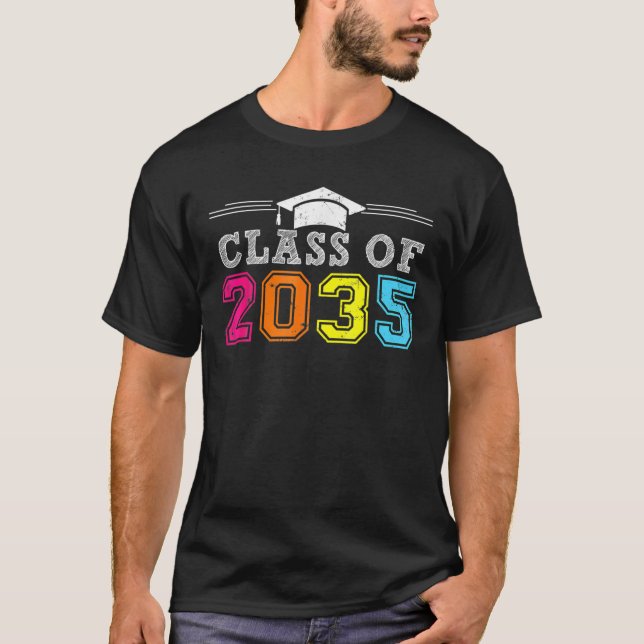 Class Of 2035 Grow With Me Graduation First Day Of T-Shirt (Front)