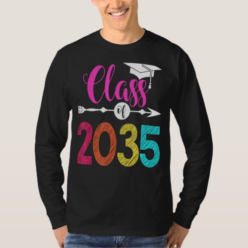 Class Of 2035 Grow With Me Graduation First Day Of T_Shirt