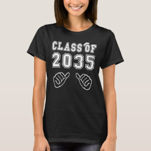 Class Of 2035 Grow With Me Graduation School With T-Shirt