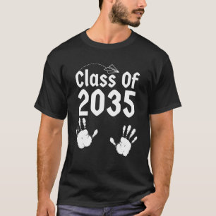 Class Of 2035 Grow With Me Handprint Kindergarten T-Shirt
